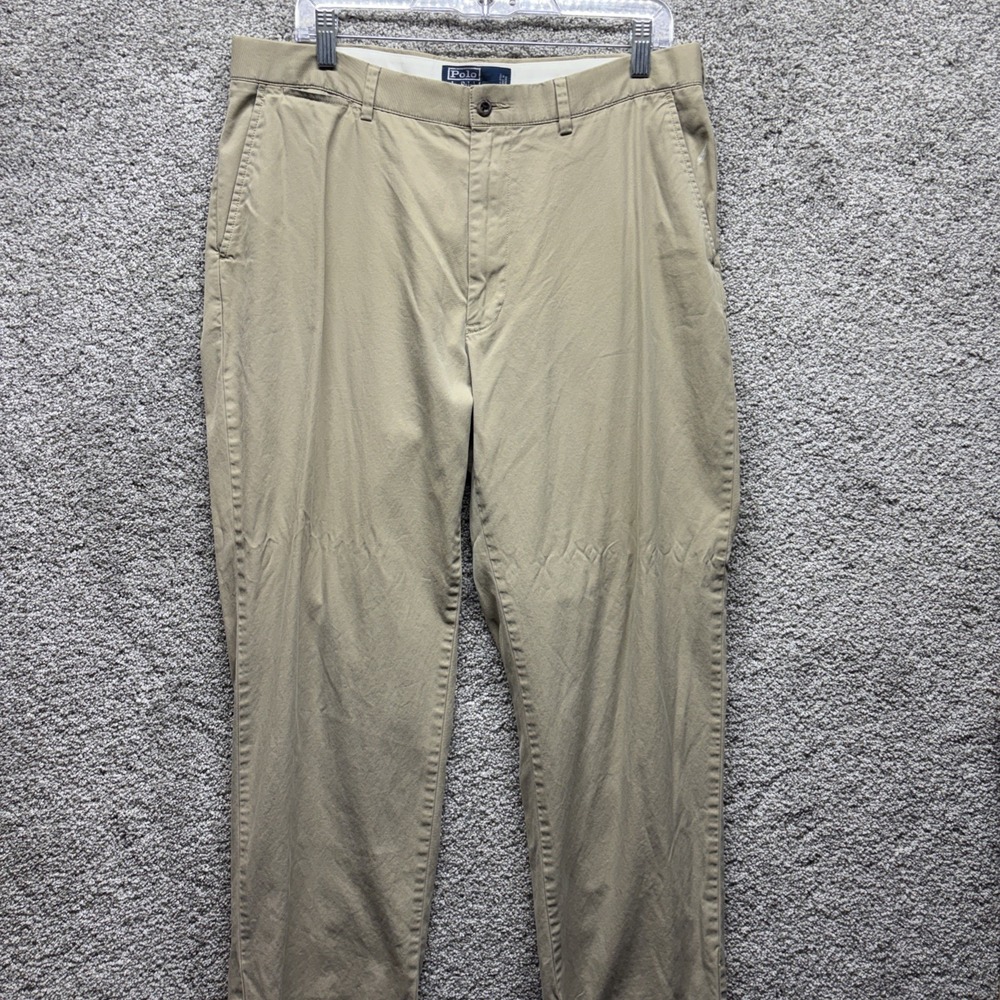 Vintage Polo Ralph Lauren Prospect Pants Mens 35x30 Tan Chino Cotton Classic